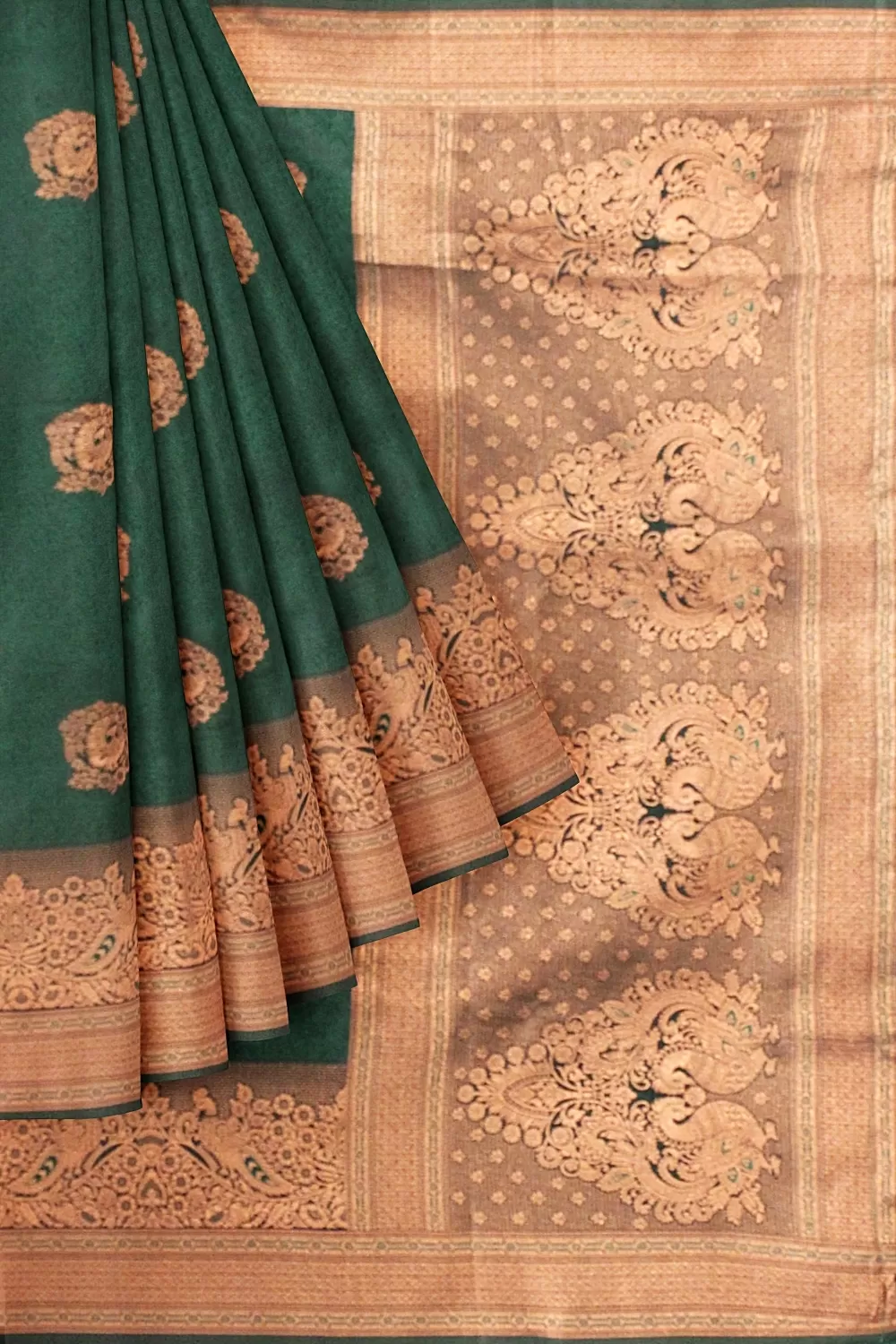 Bottle Green Soft Silk Sarees