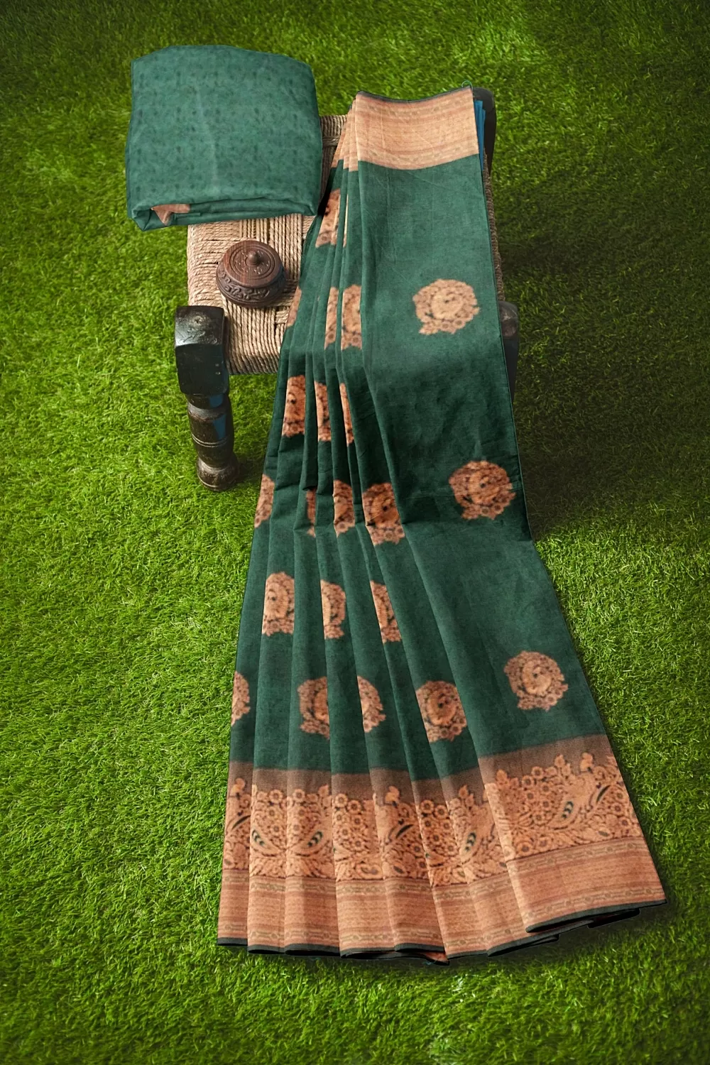 Bottle Green Soft Silk Sarees