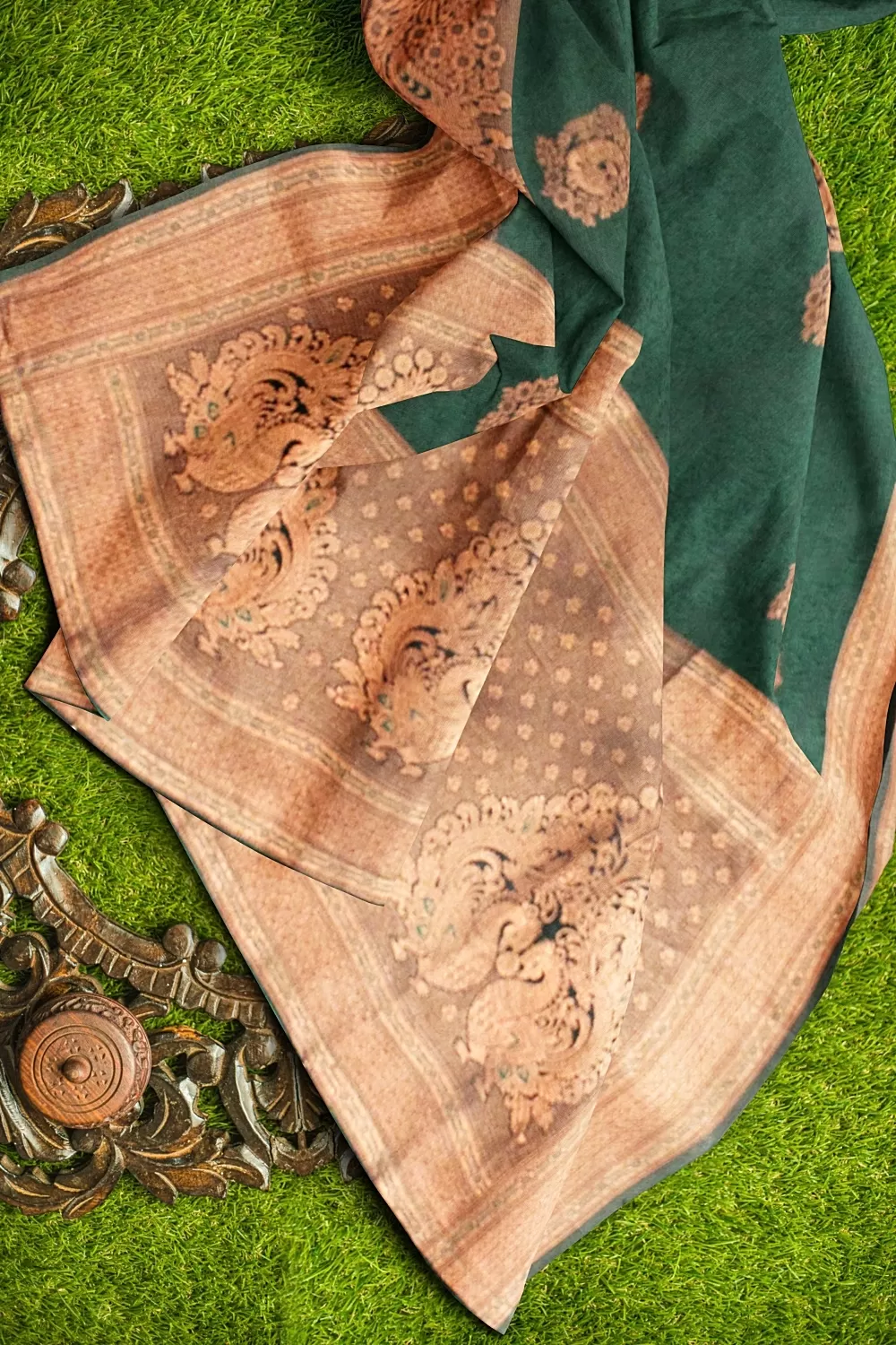 Bottle Green Soft Silk Sarees