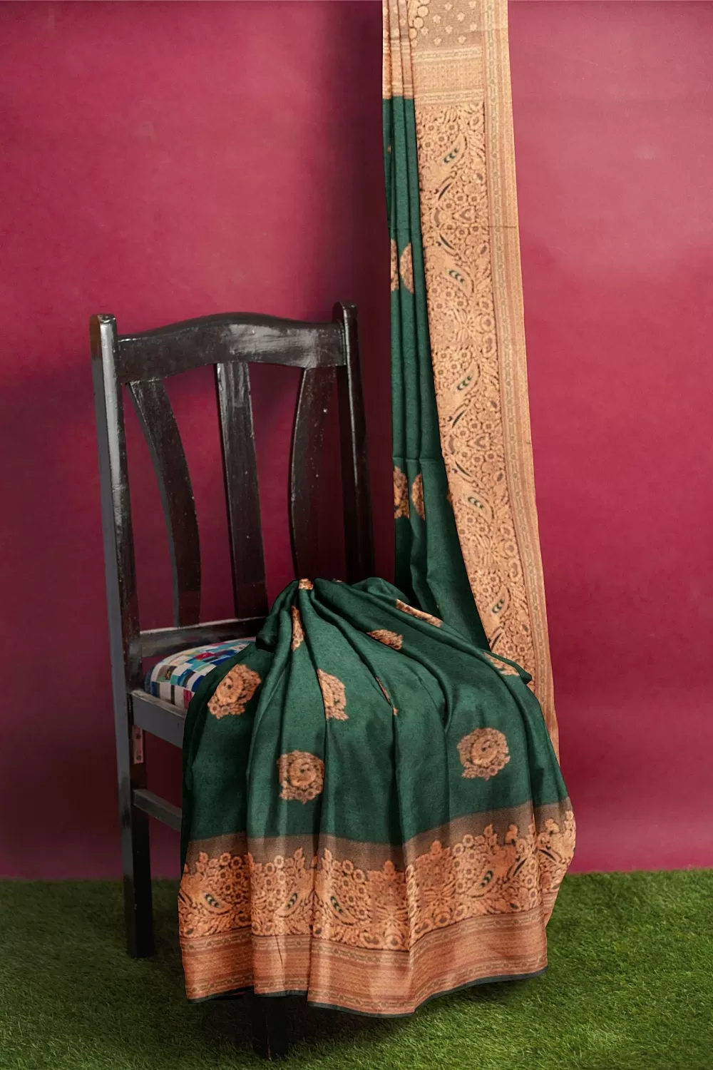 Bottle Green Soft Silk Sarees