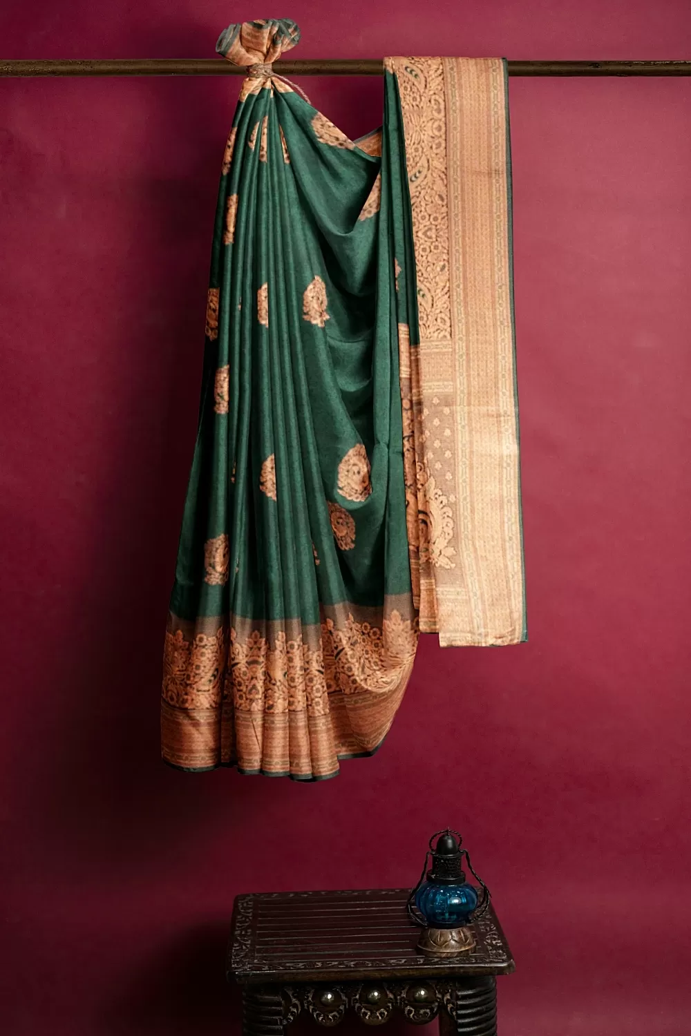 Bottle Green Soft Silk Sarees