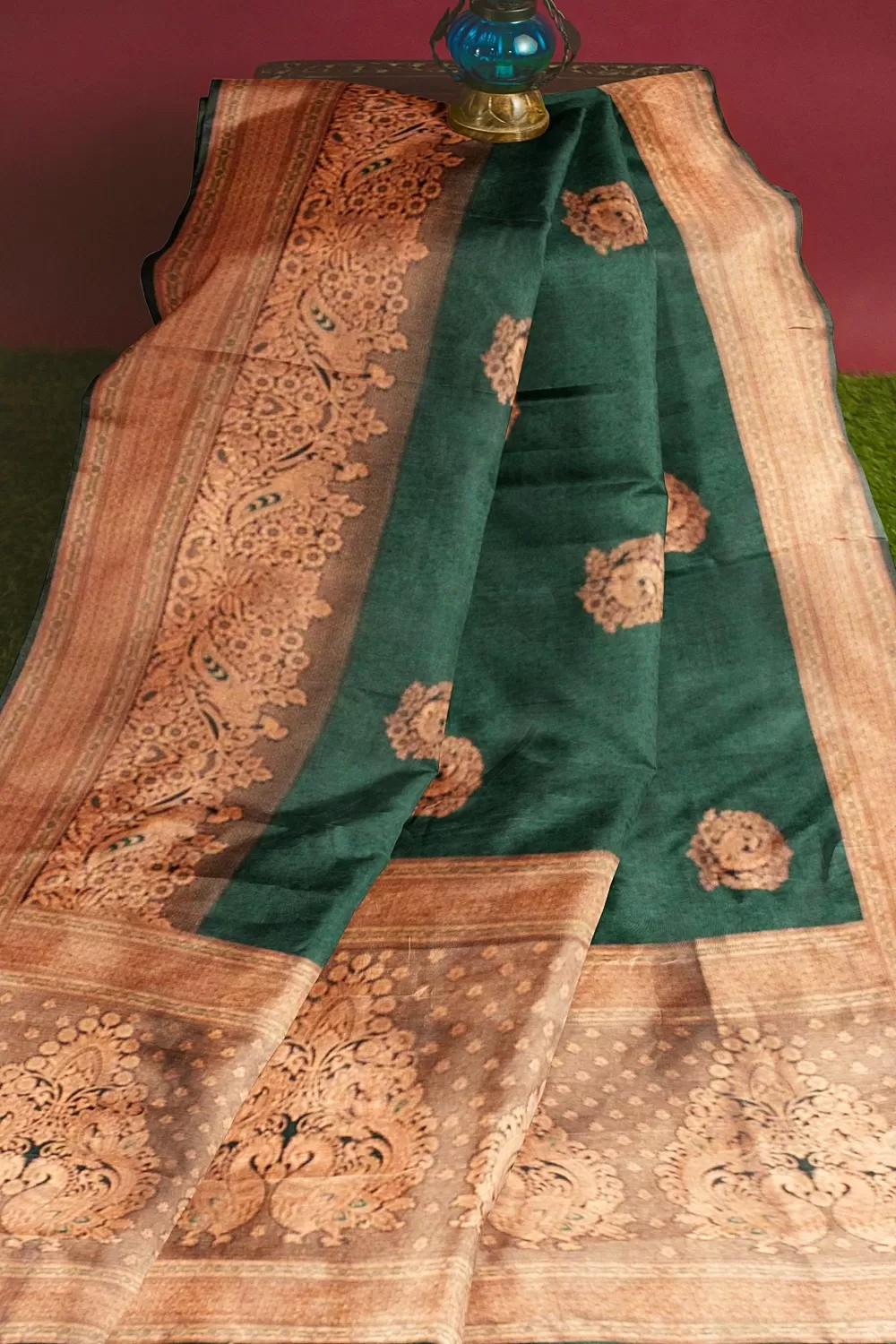 Bottle Green Soft Silk Sarees