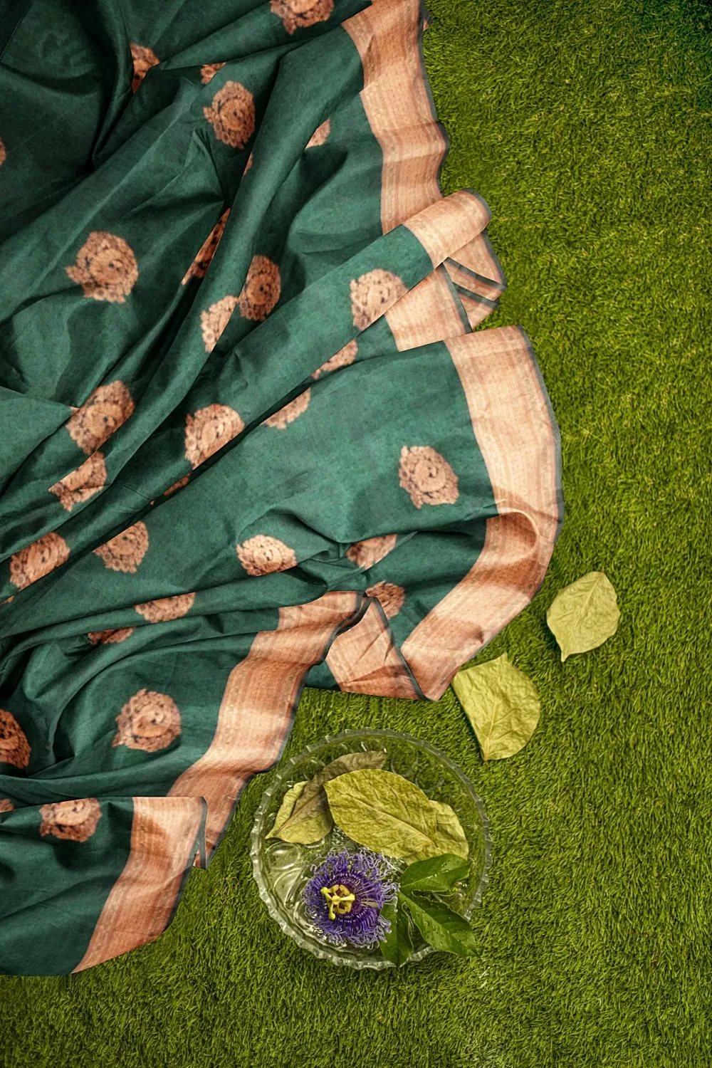 Bottle Green Soft Silk Sarees