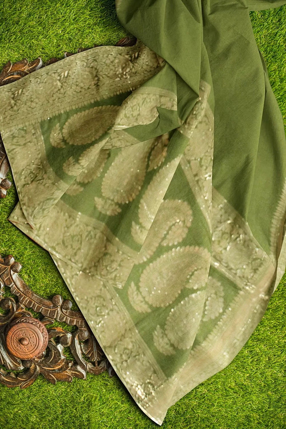 Mehandi Green soft Silk Sarees