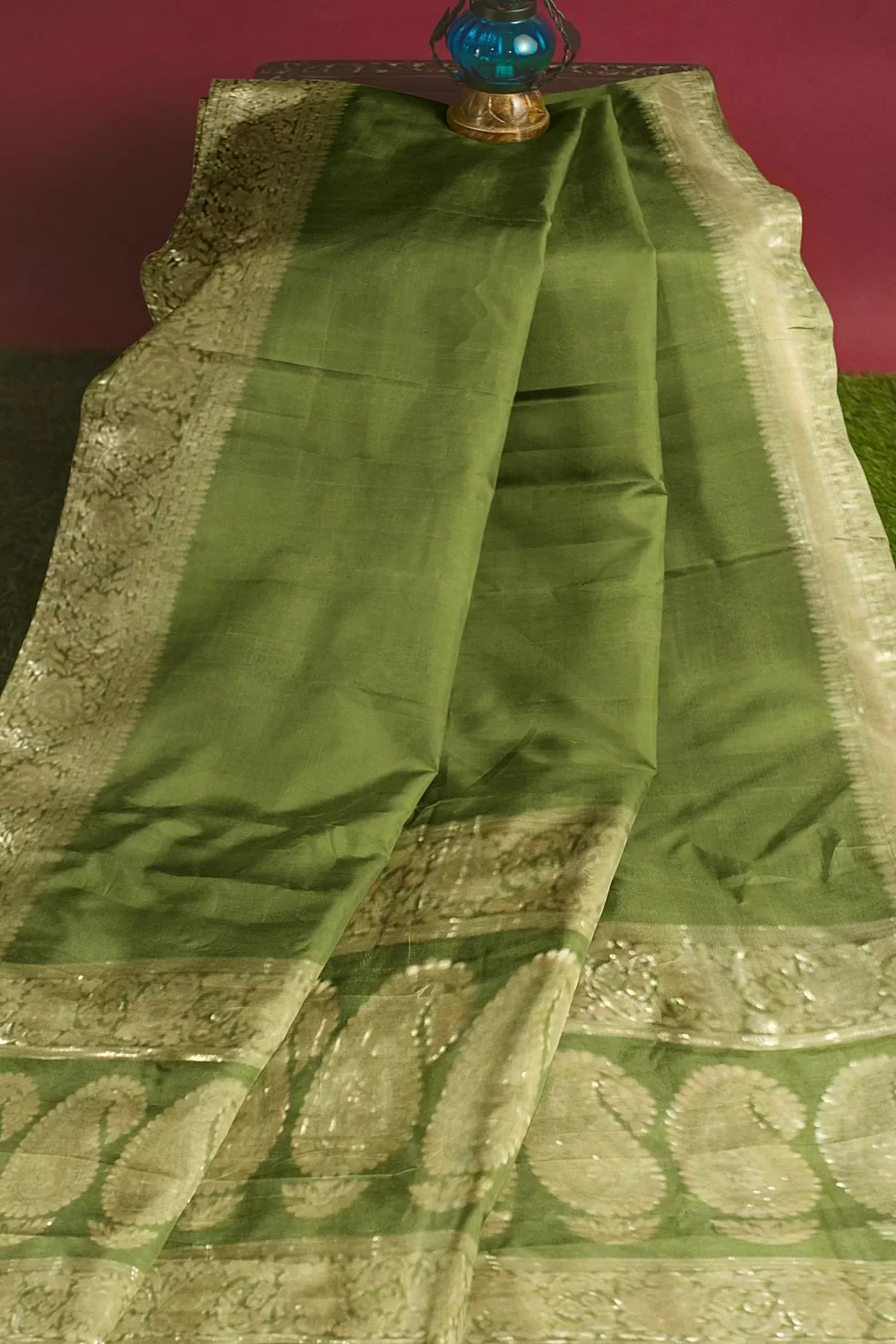 Mehandi Green soft Silk Sarees