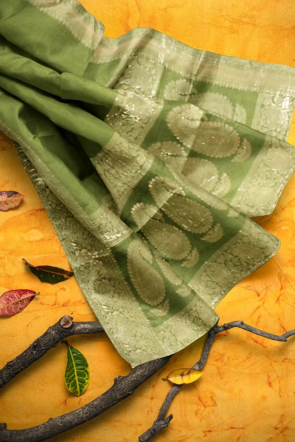 Mehandi Green soft Silk Sarees