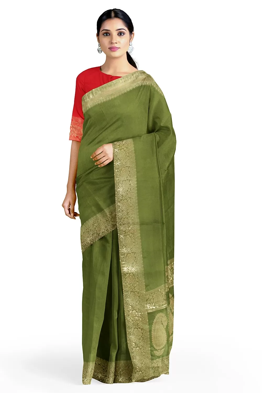 Mehandi Green soft Silk Sarees