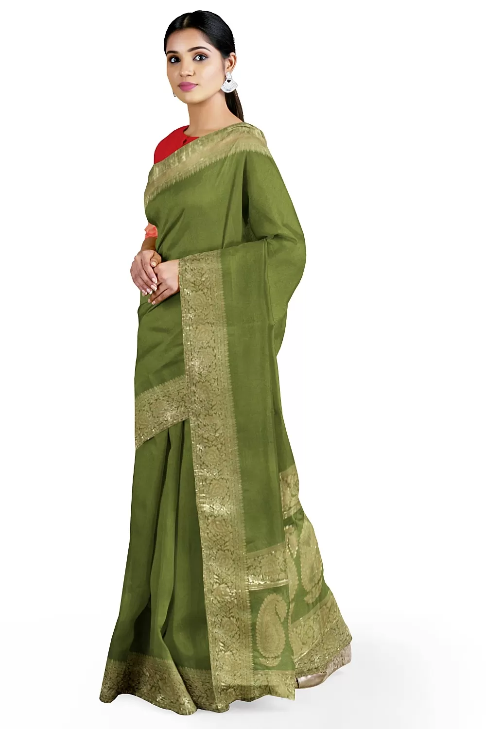 Mehandi Green soft Silk Sarees