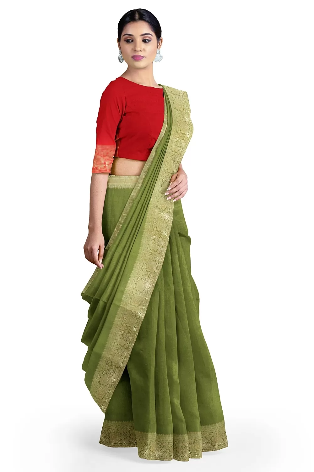 Mehandi Green soft Silk Sarees