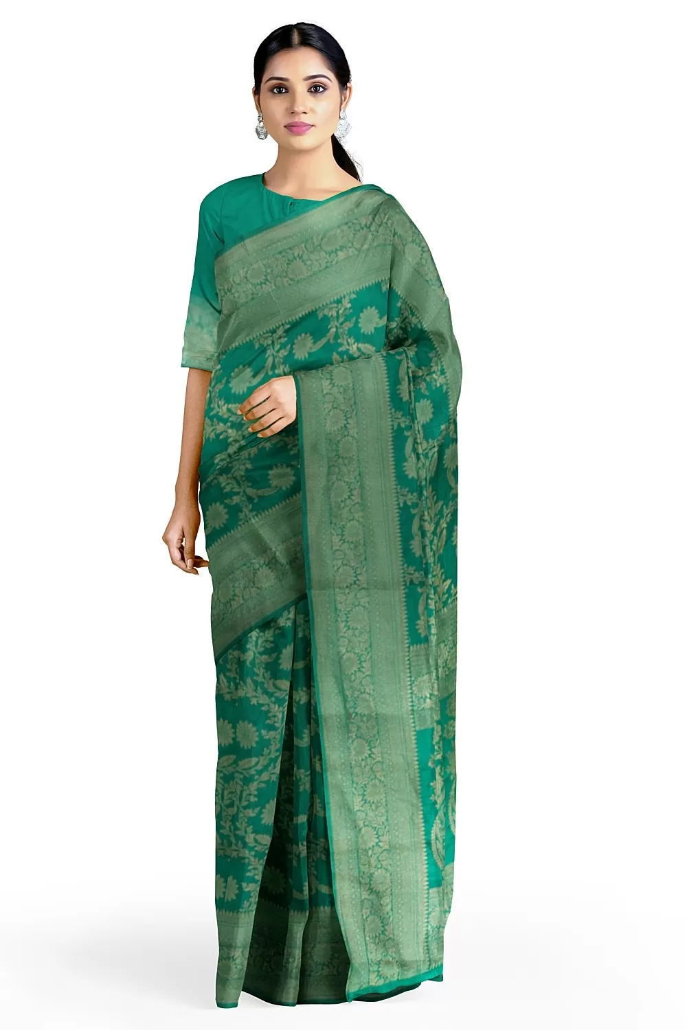 Green Colour Soft Silk Sarees