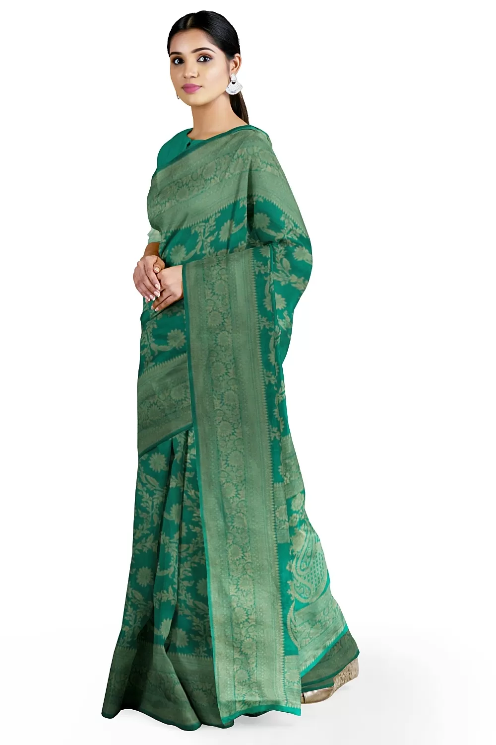 Green Colour Soft Silk Sarees