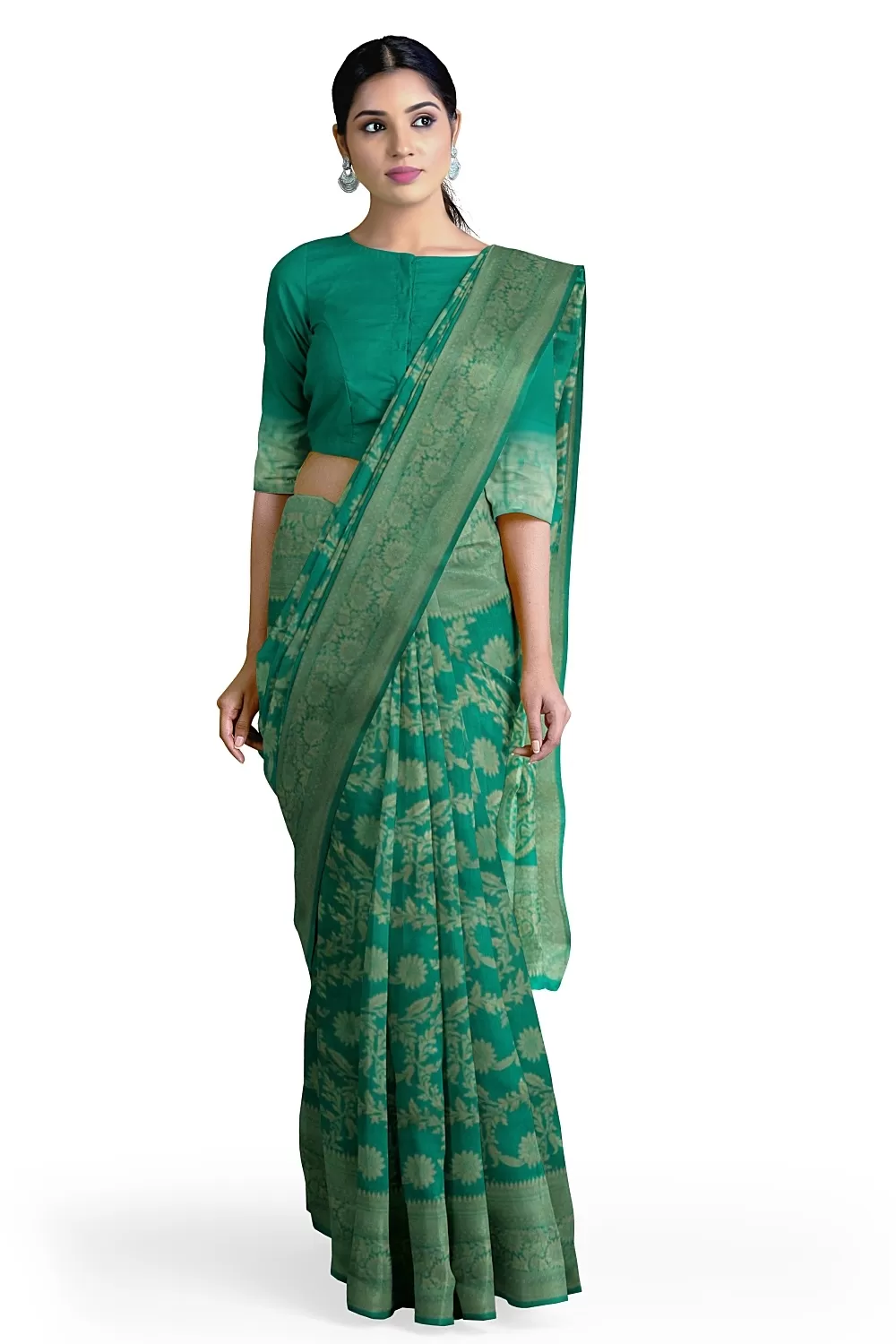 Green Colour Soft Silk Sarees