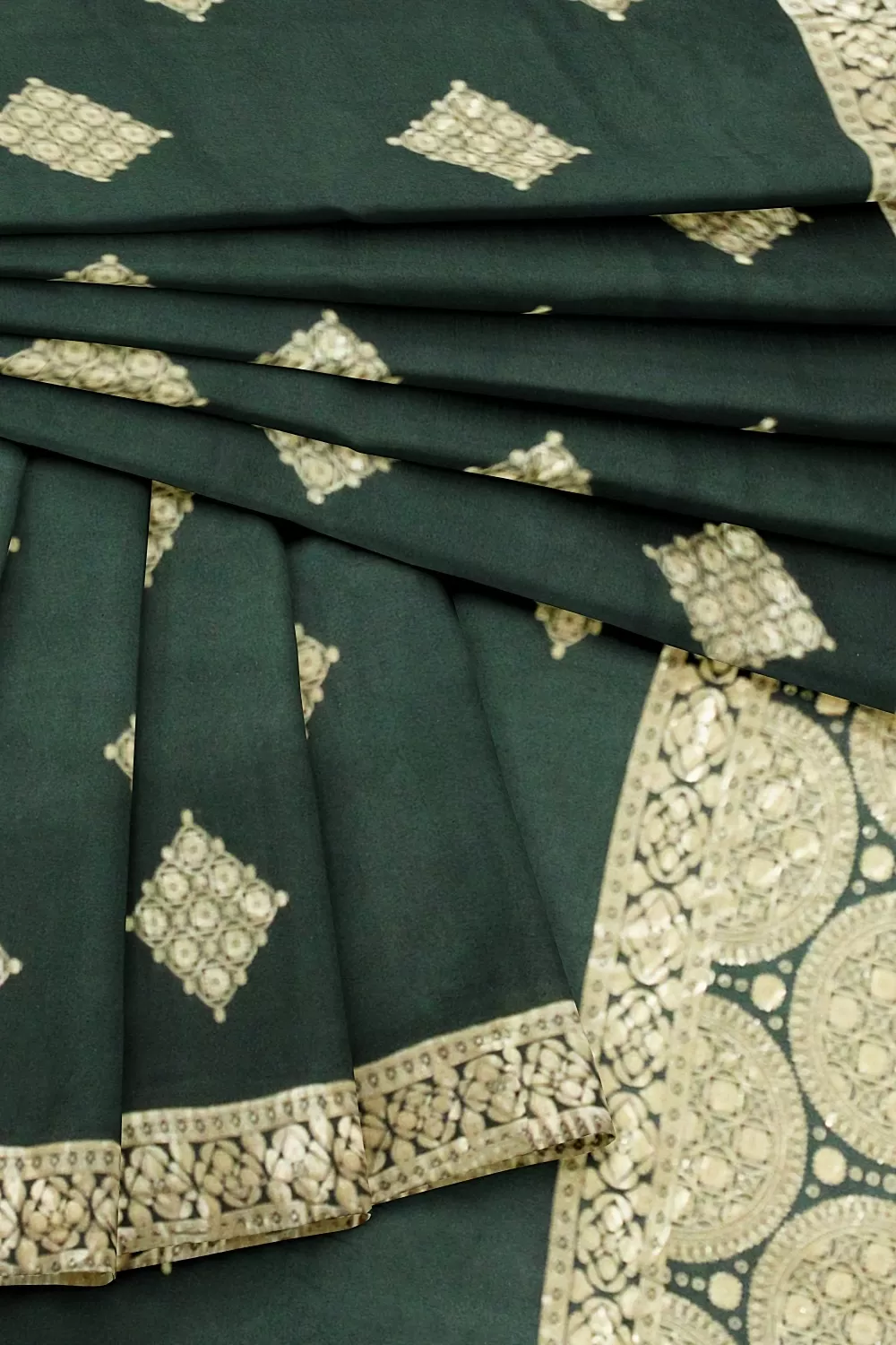 Bottle Green Soft Silk Sarees