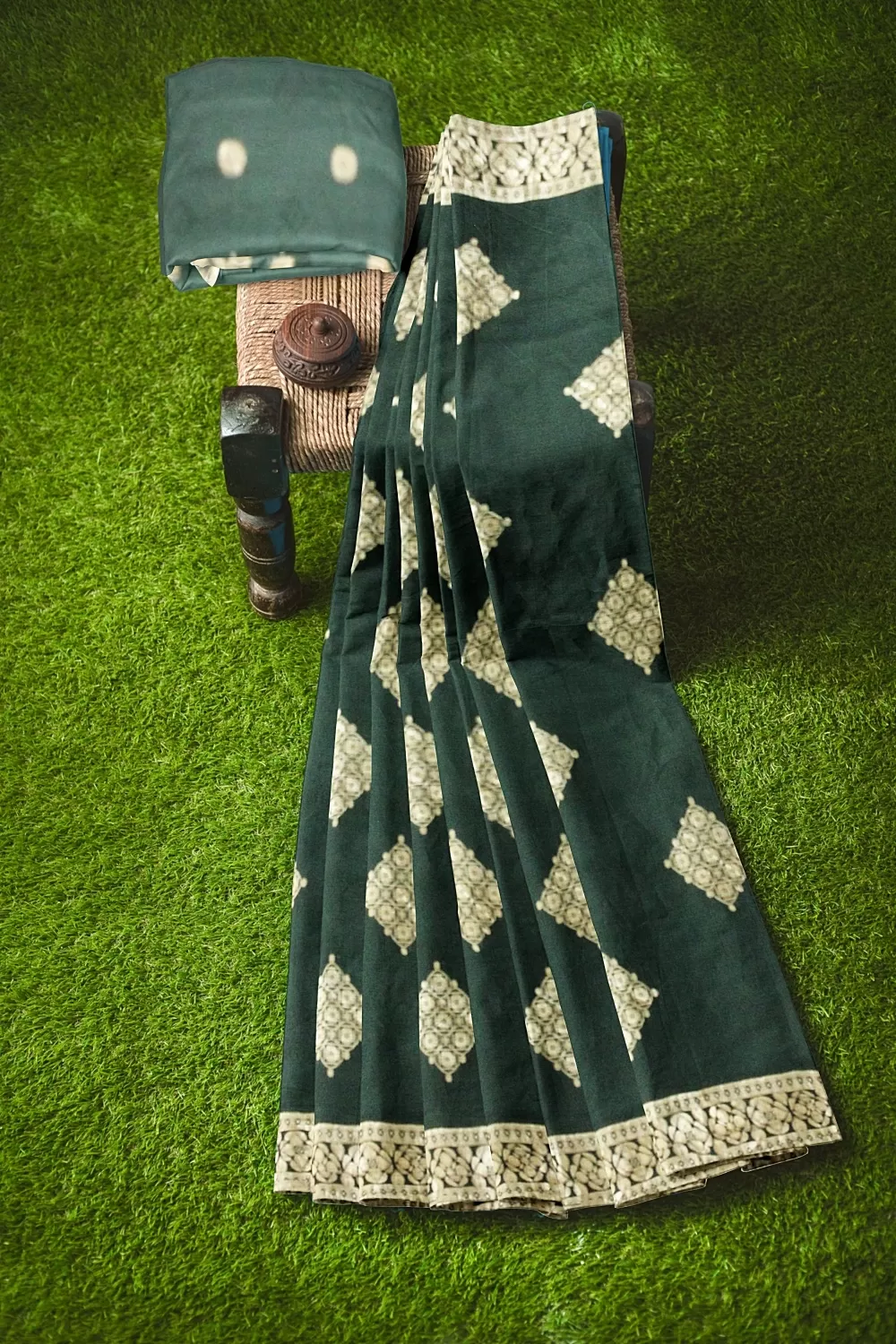 Bottle Green Soft Silk Sarees