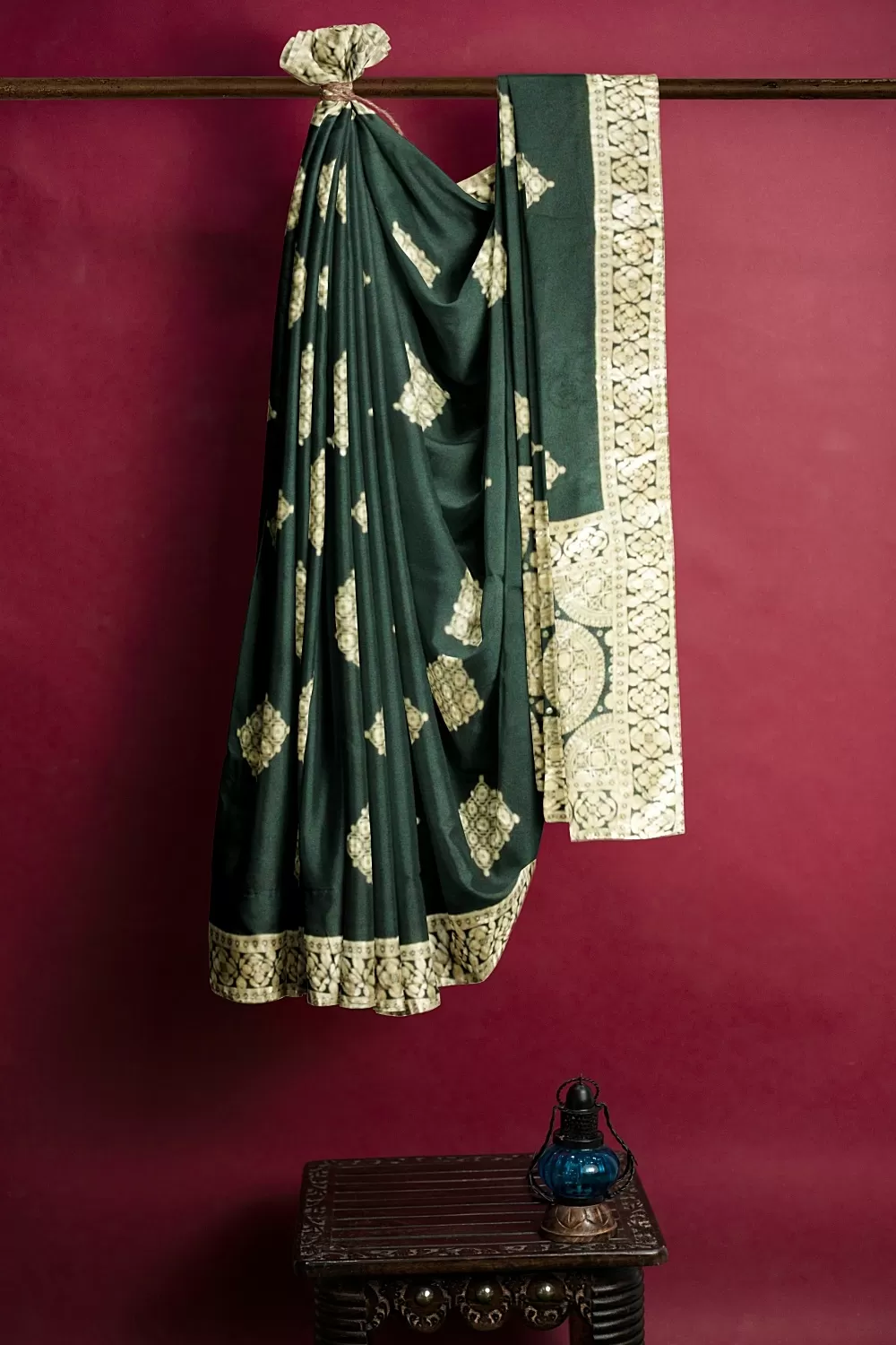 Bottle Green Soft Silk Sarees