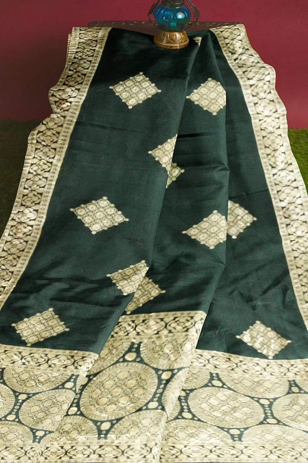 Bottle Green Soft Silk Sarees