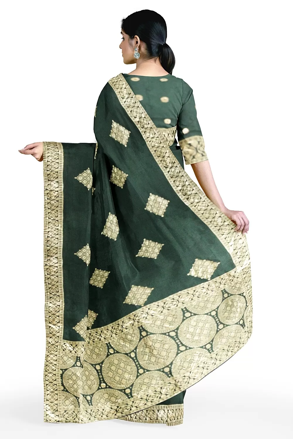 Bottle Green Soft Silk Sarees