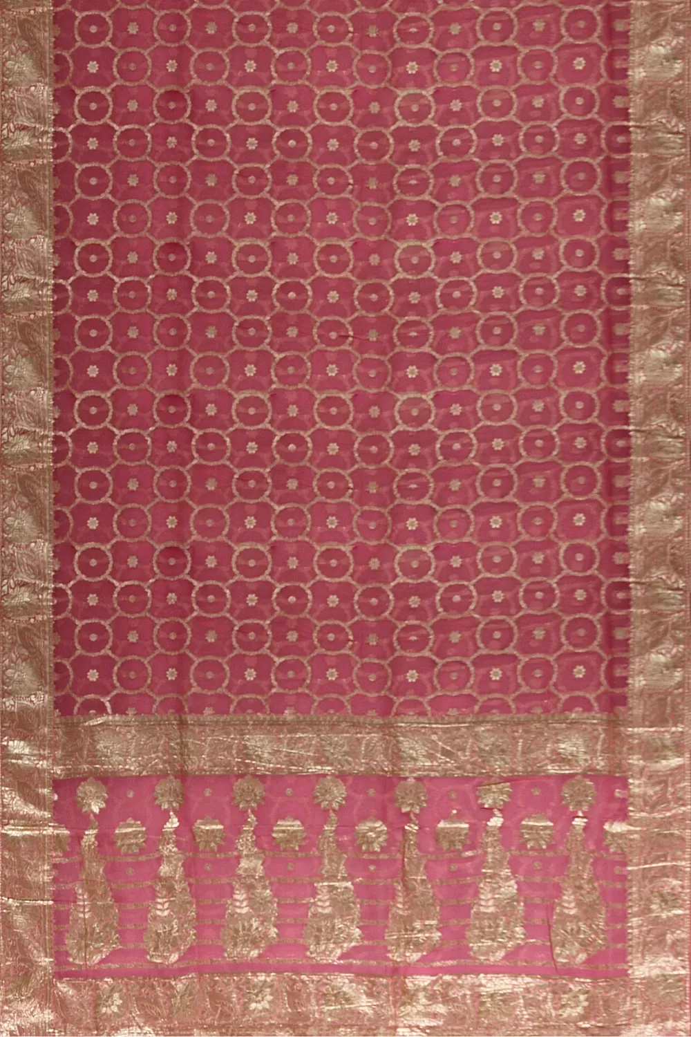 Pink Colour Organza Sarees