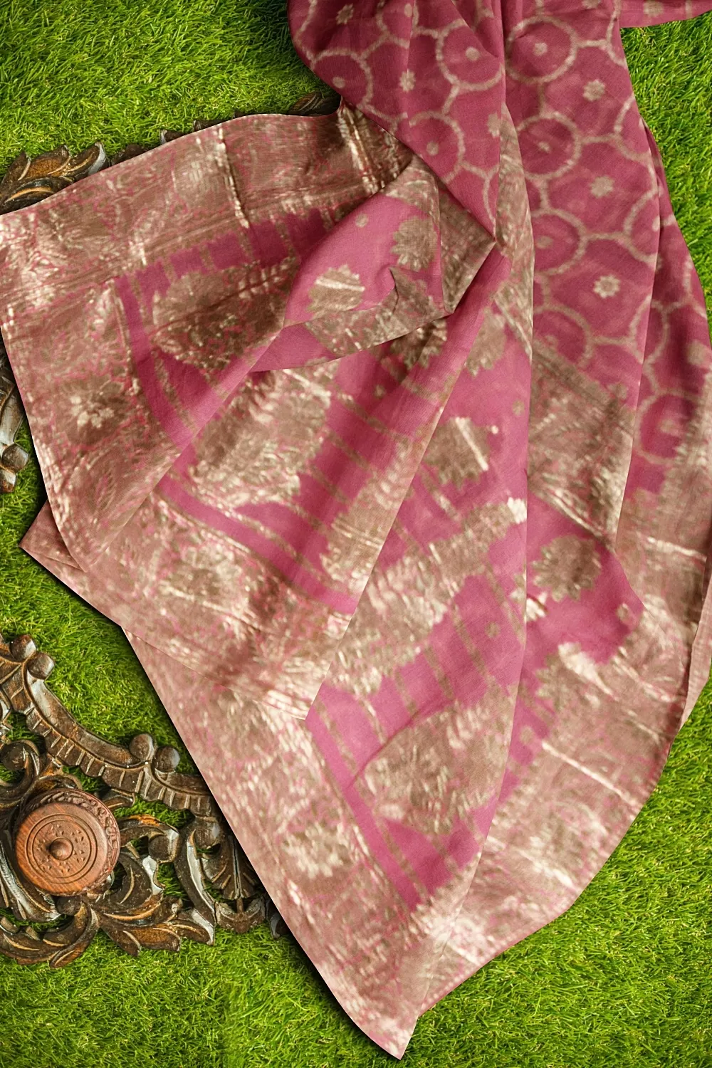 Pink Colour Organza Sarees