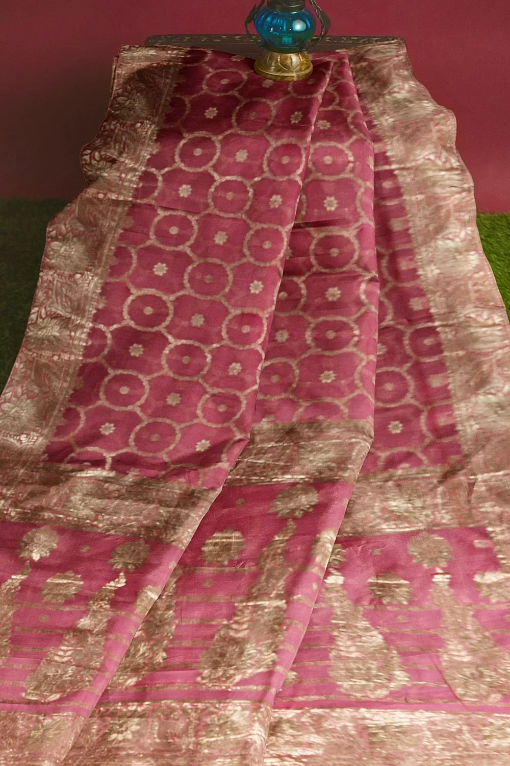 Pink Colour Organza Sarees