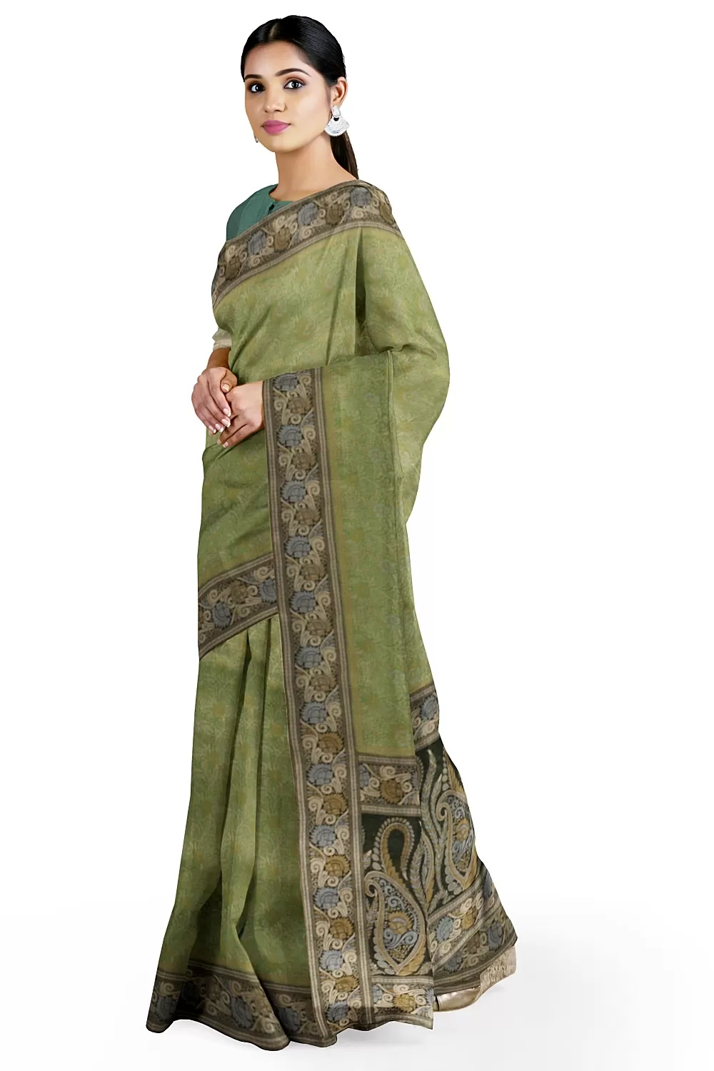 Parrot Colour Silk Sarees