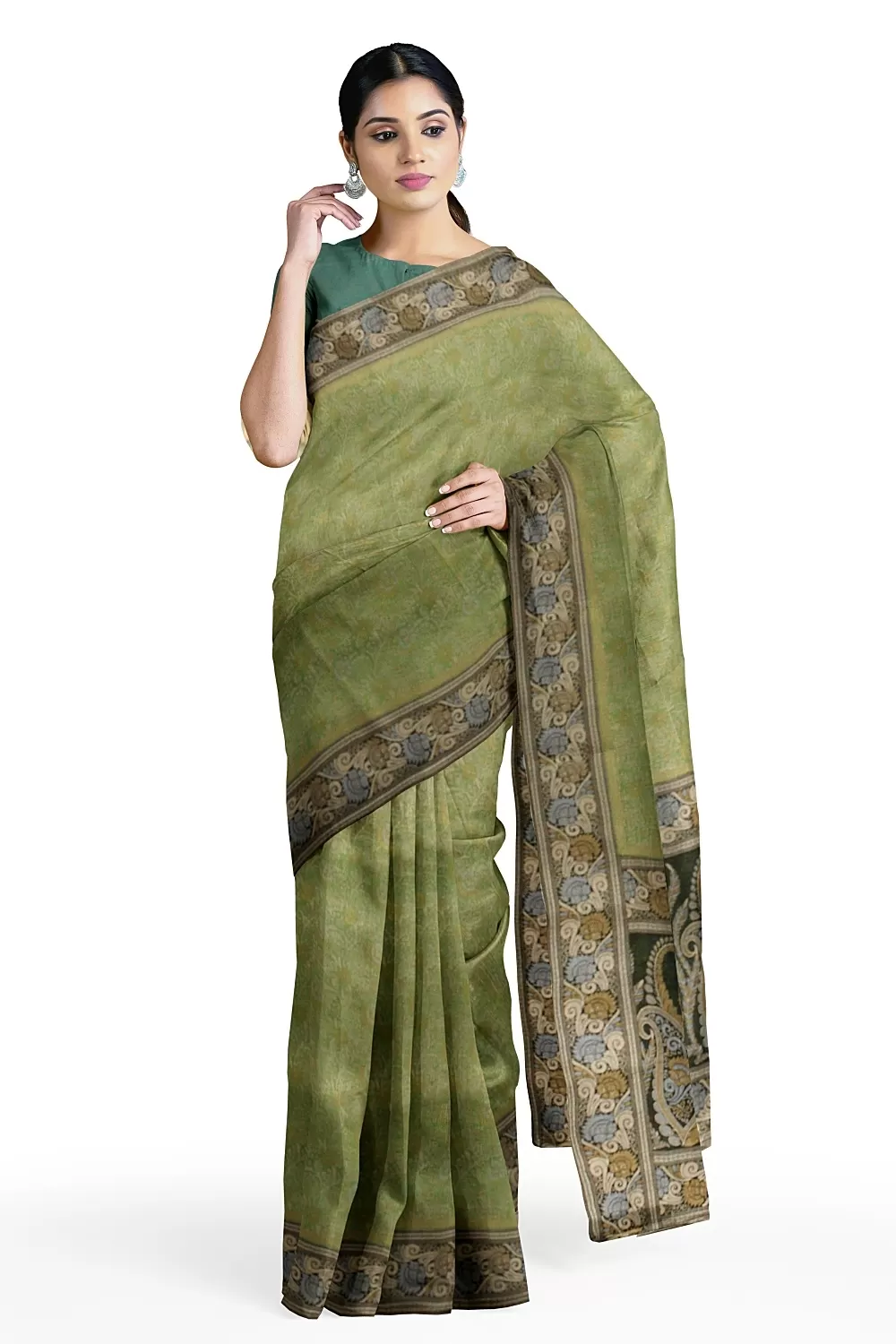 Parrot Colour Silk Sarees