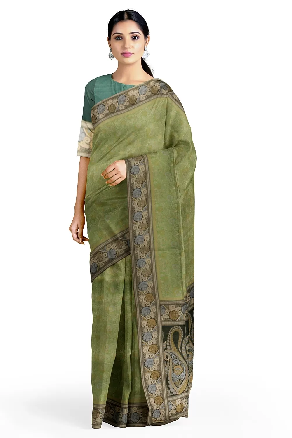 Parrot Colour Silk Sarees