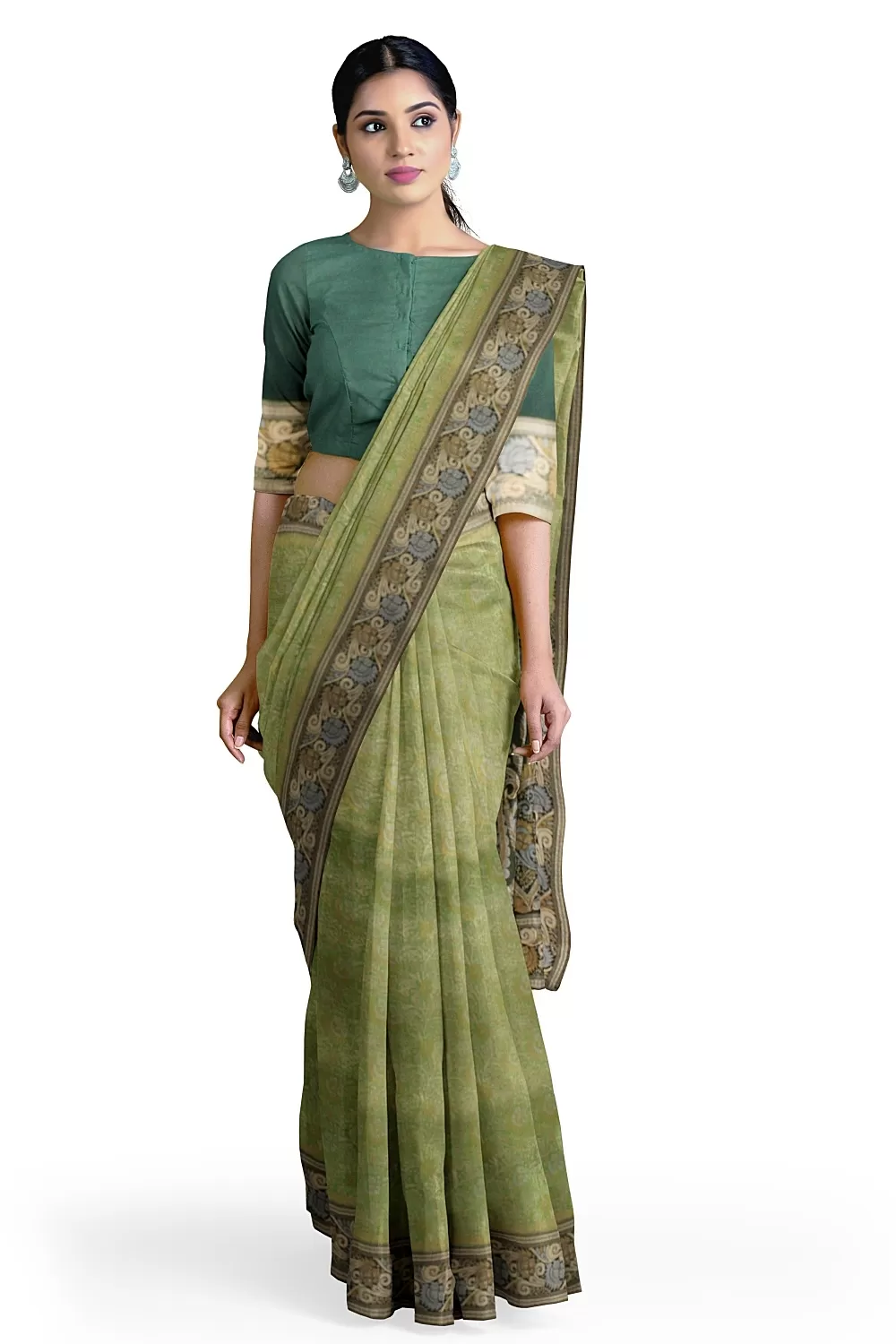 Parrot Colour Silk Sarees