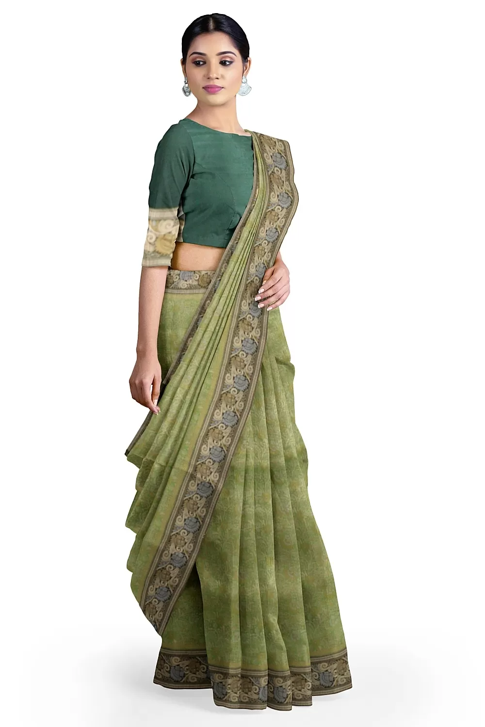 Parrot Colour Silk Sarees