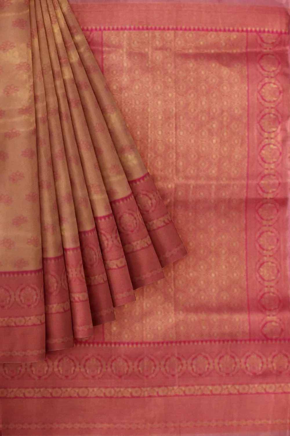 Peach Colour Soft Silk Sarees