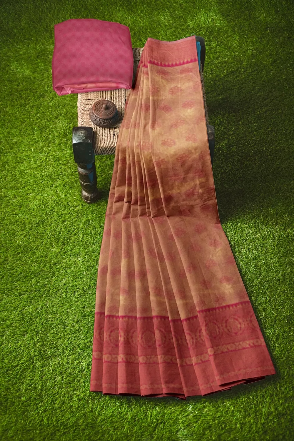 Peach Colour Soft Silk Sarees