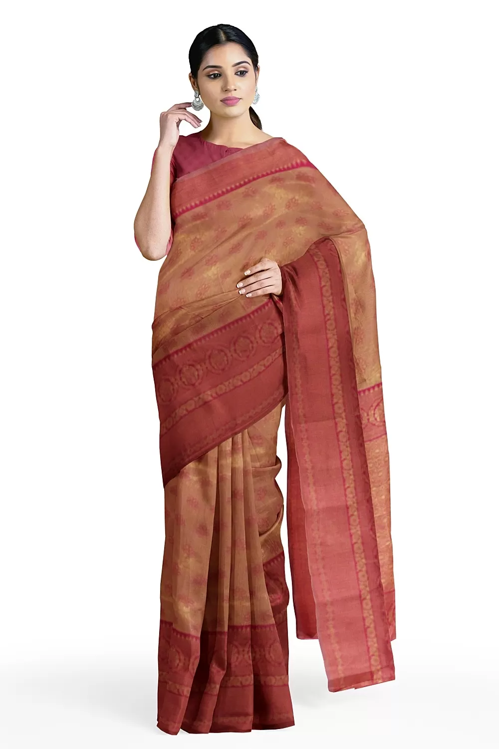 Peach Colour Soft Silk Sarees