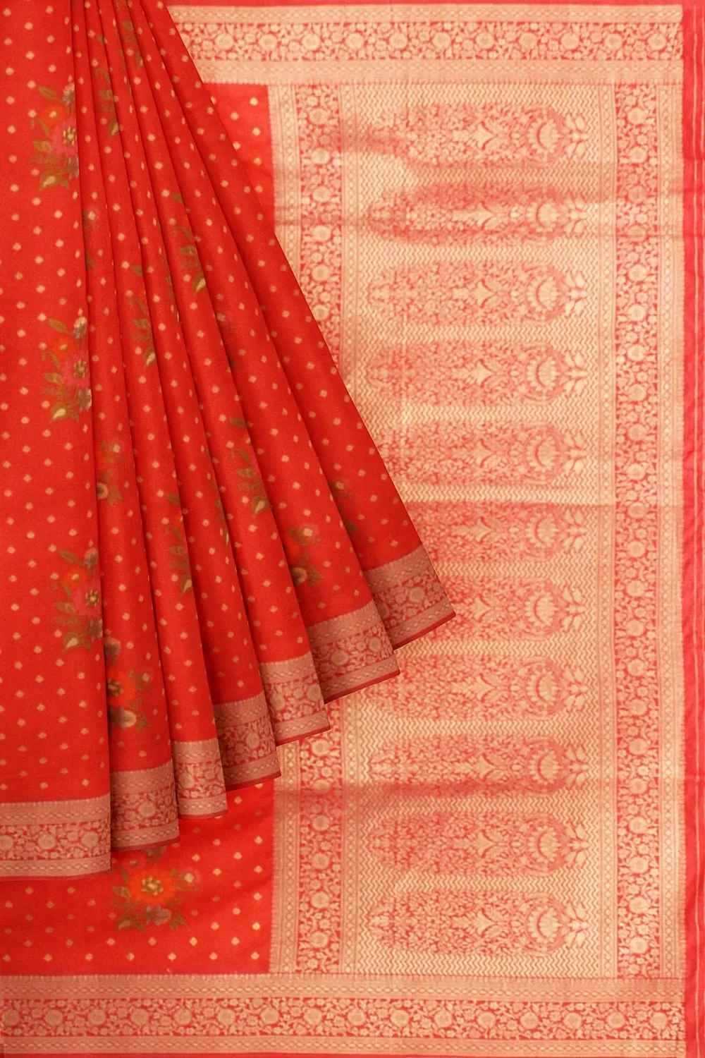 Carrot Colour Soft Silk Sarees