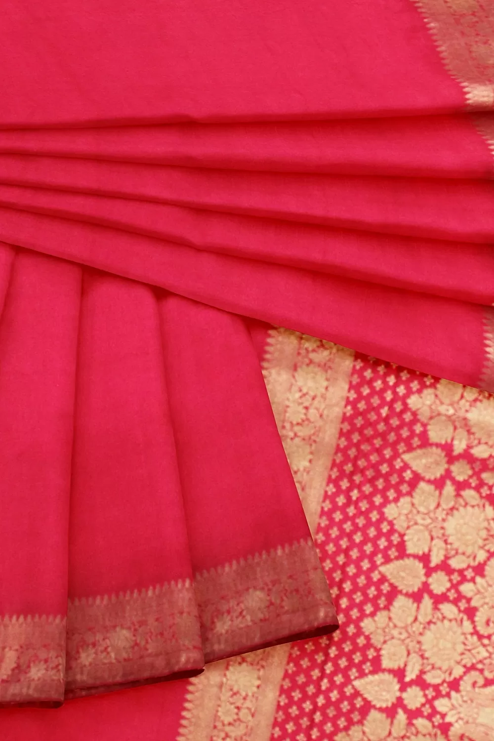 Hot Pink Tussar Sarees