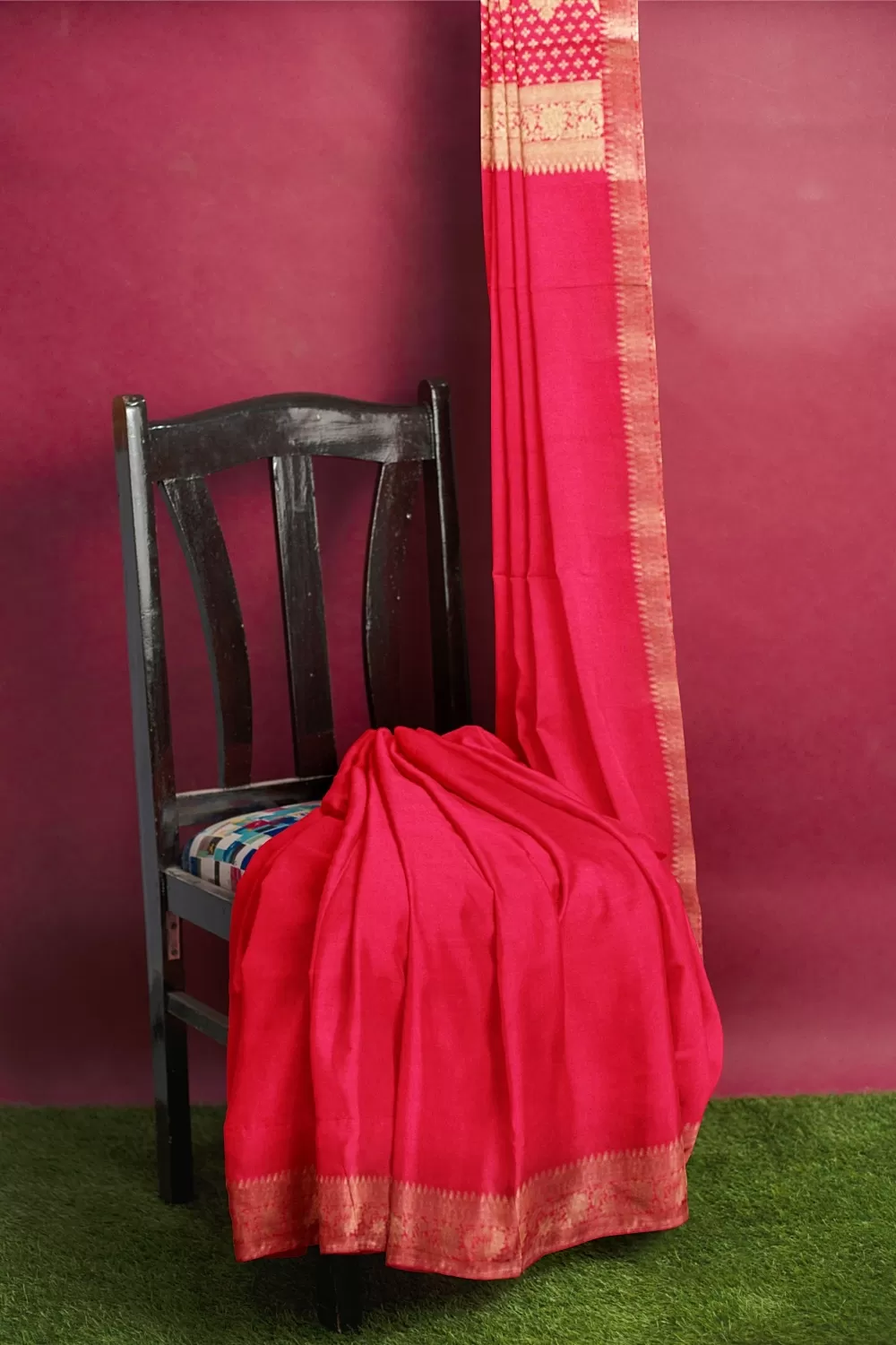 Hot Pink Tussar Sarees