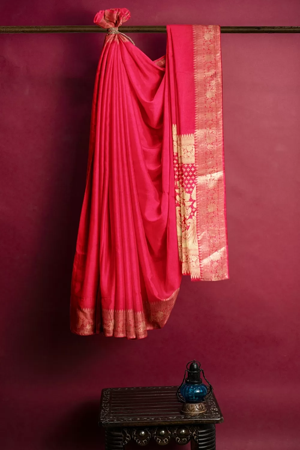 Hot Pink Tussar Sarees