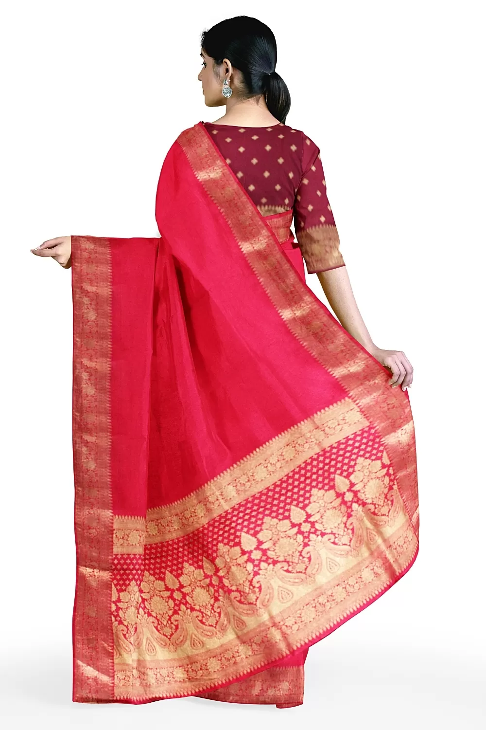 Hot Pink Tussar Sarees