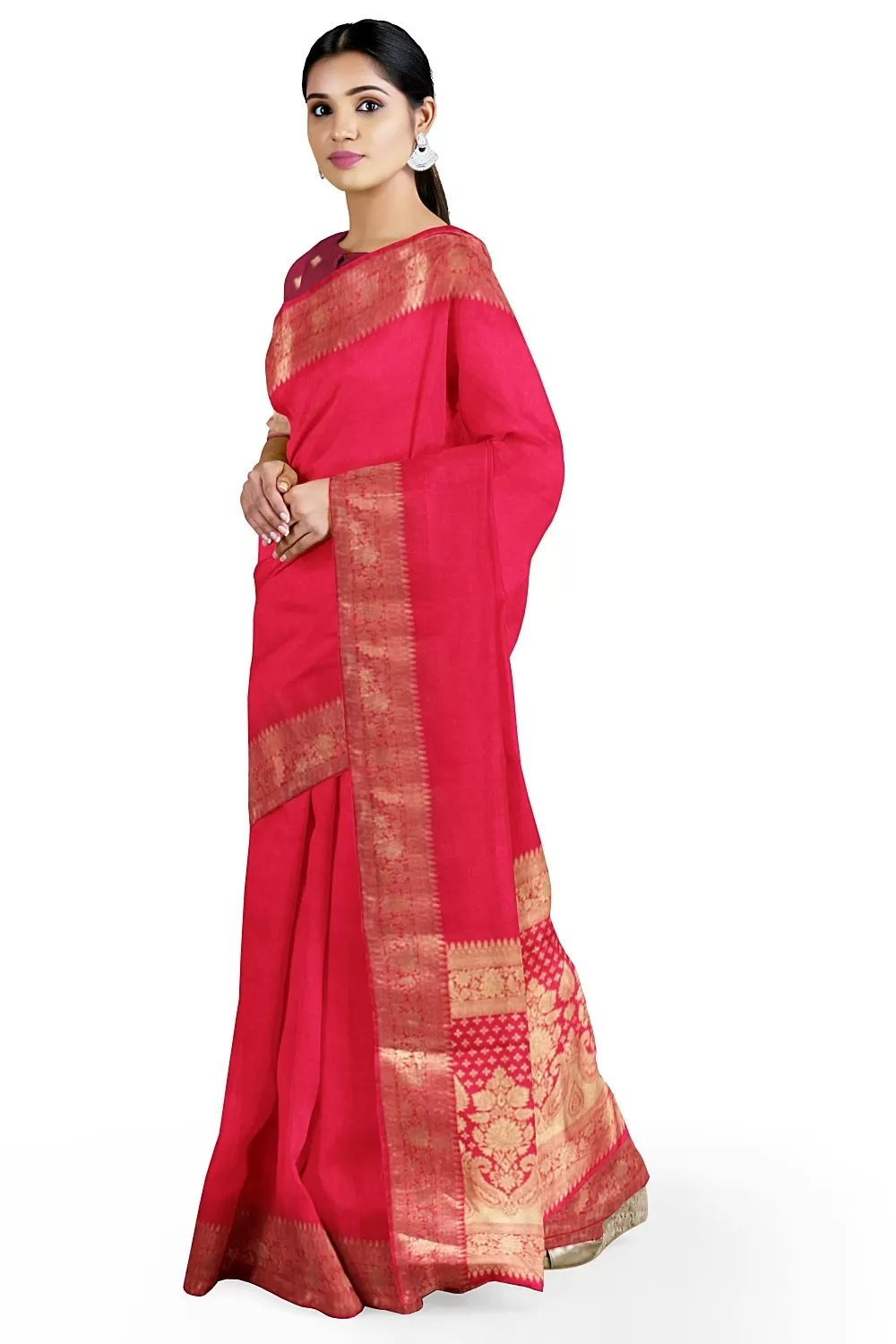 Hot Pink Tussar Sarees