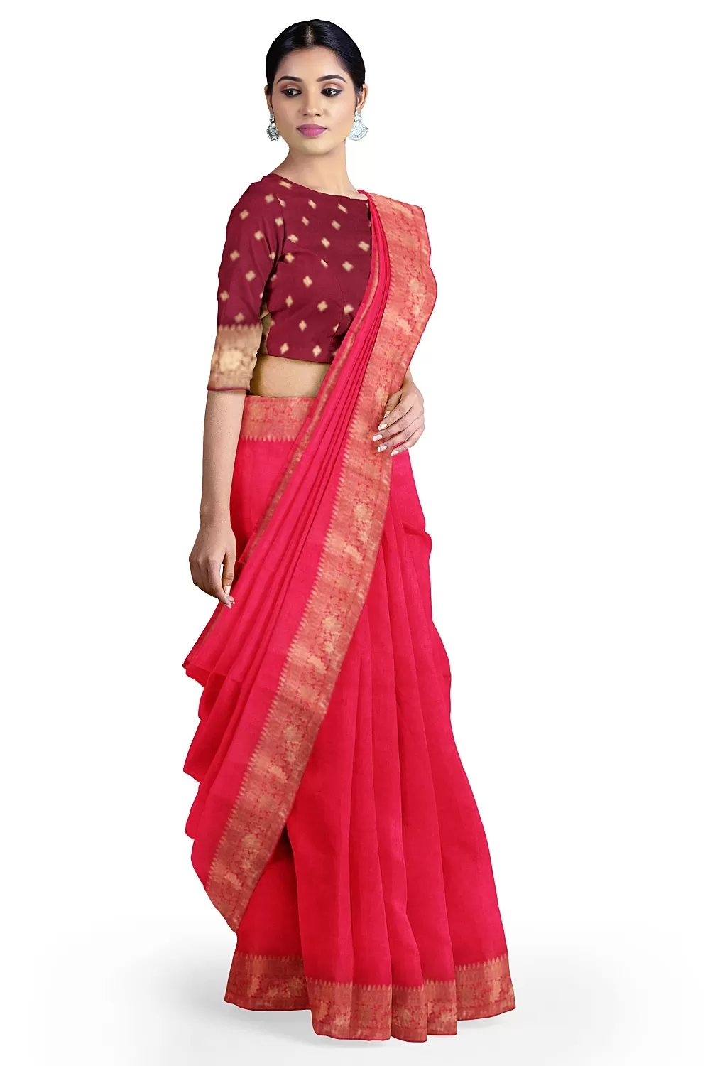 Hot Pink Tussar Sarees