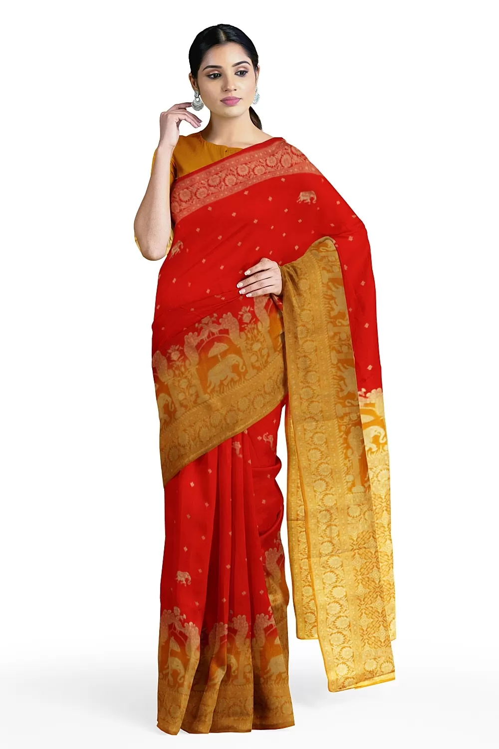 Red Colour Soft Silk Sarees