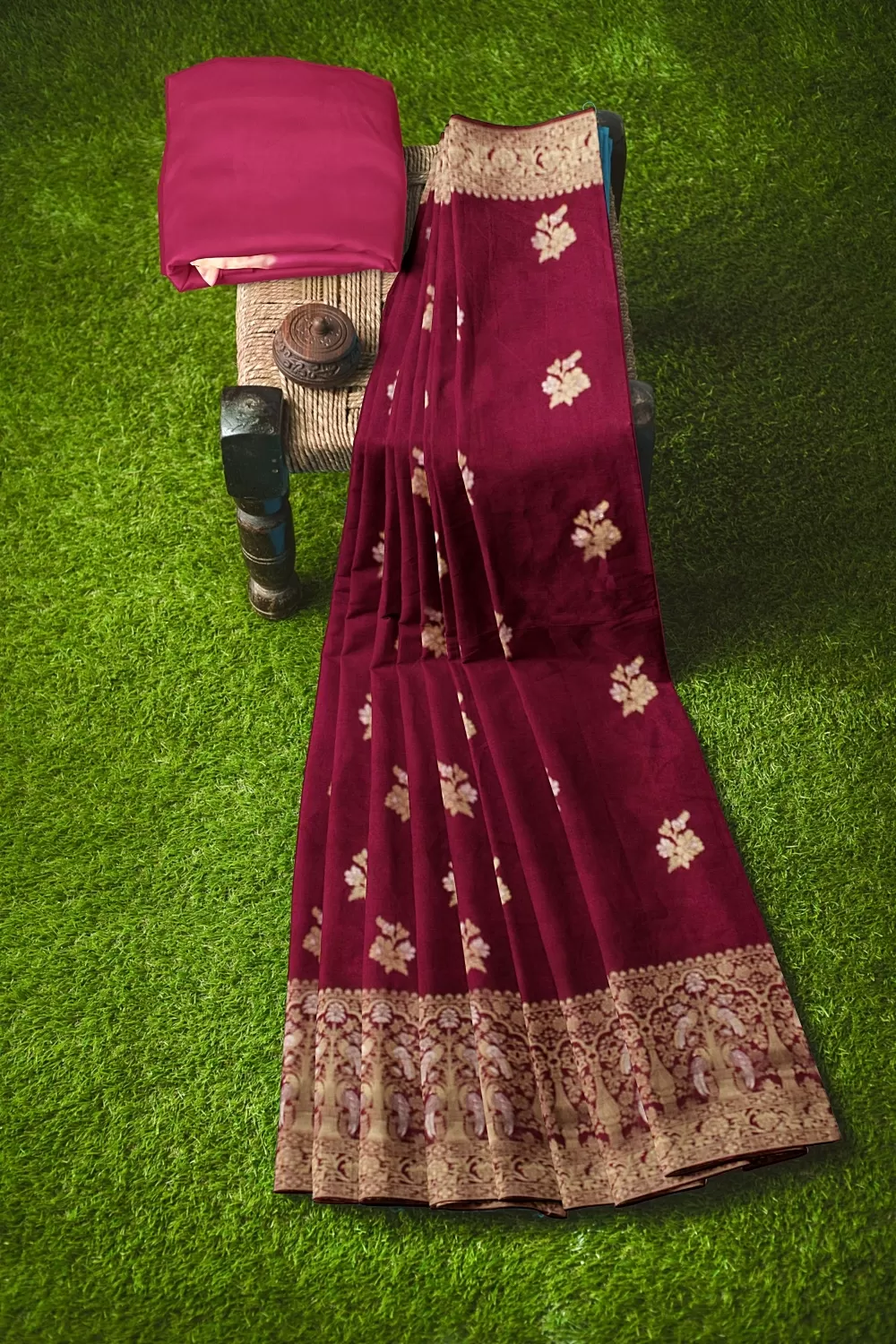 Wine Colour Soft Silk Sarees