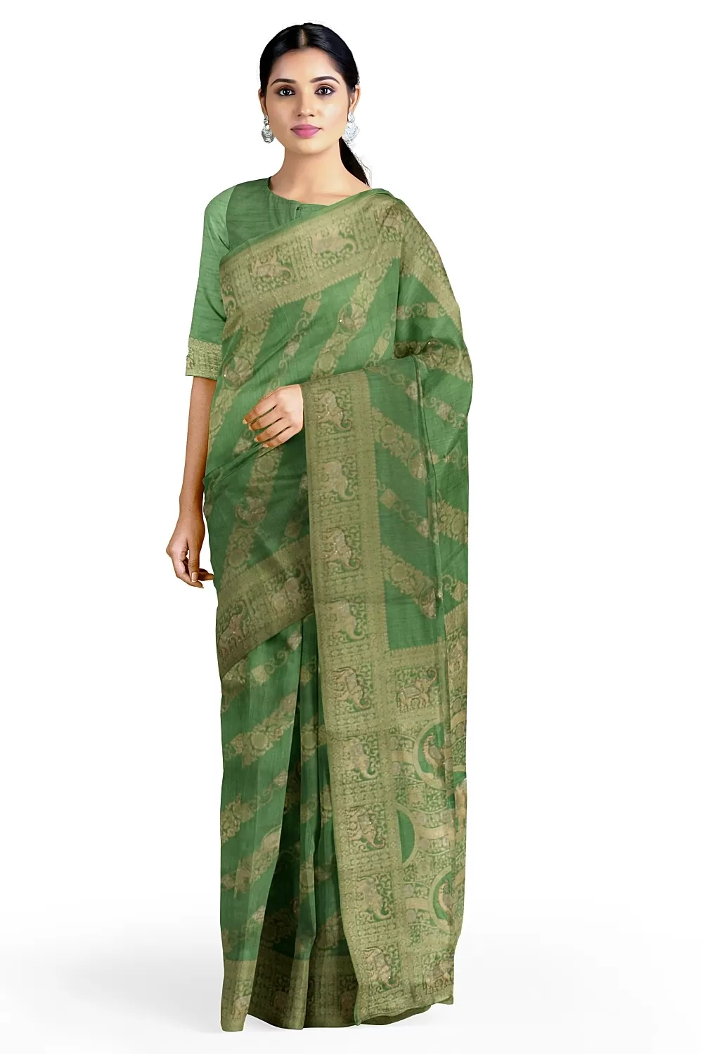 Mungiya Green Soft Silk Sarees