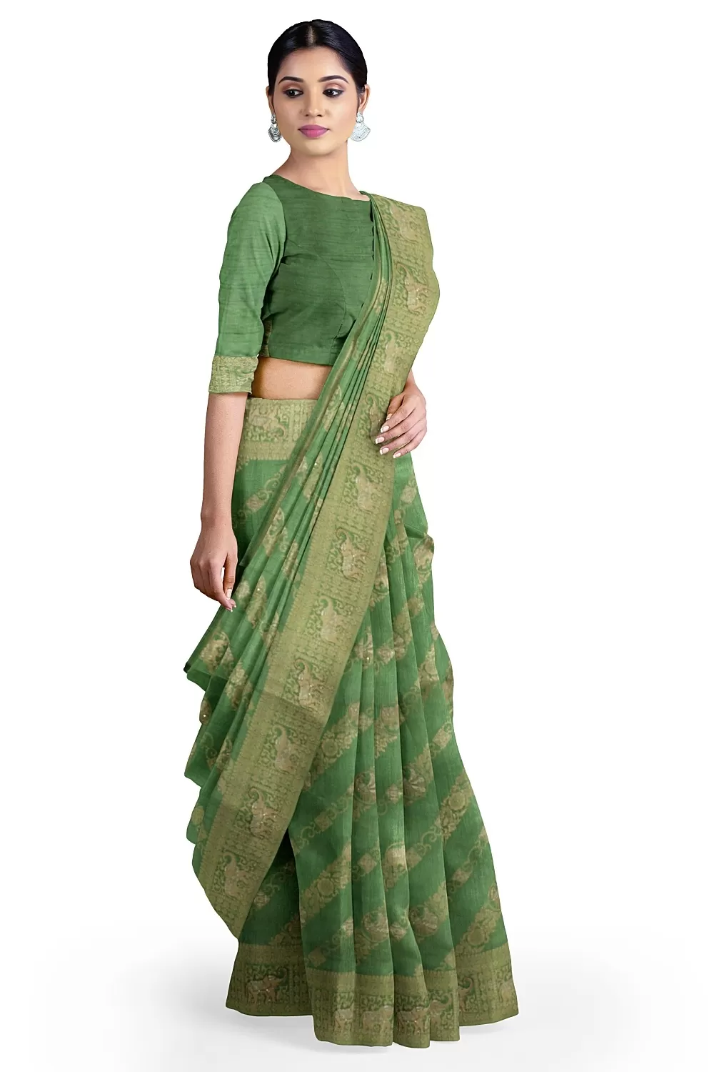 Mungiya Green Soft Silk Sarees