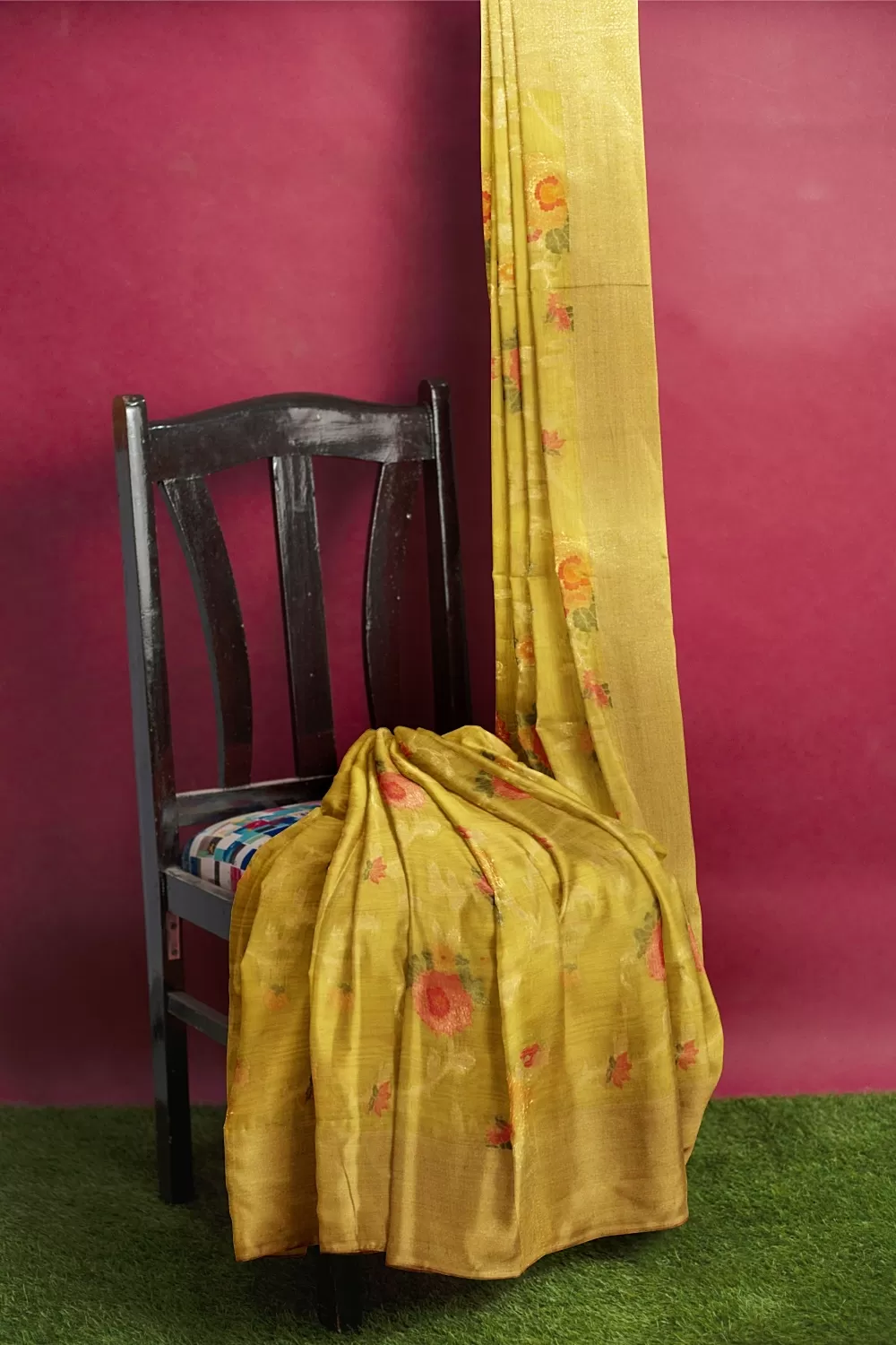 Mustard Colour Organza Saree