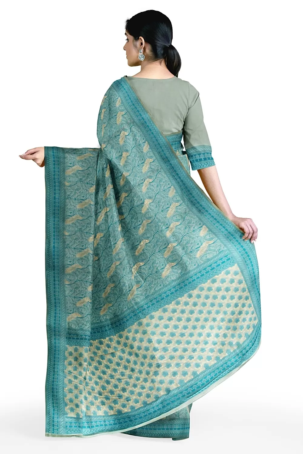 See Green Sumer Silk Saree