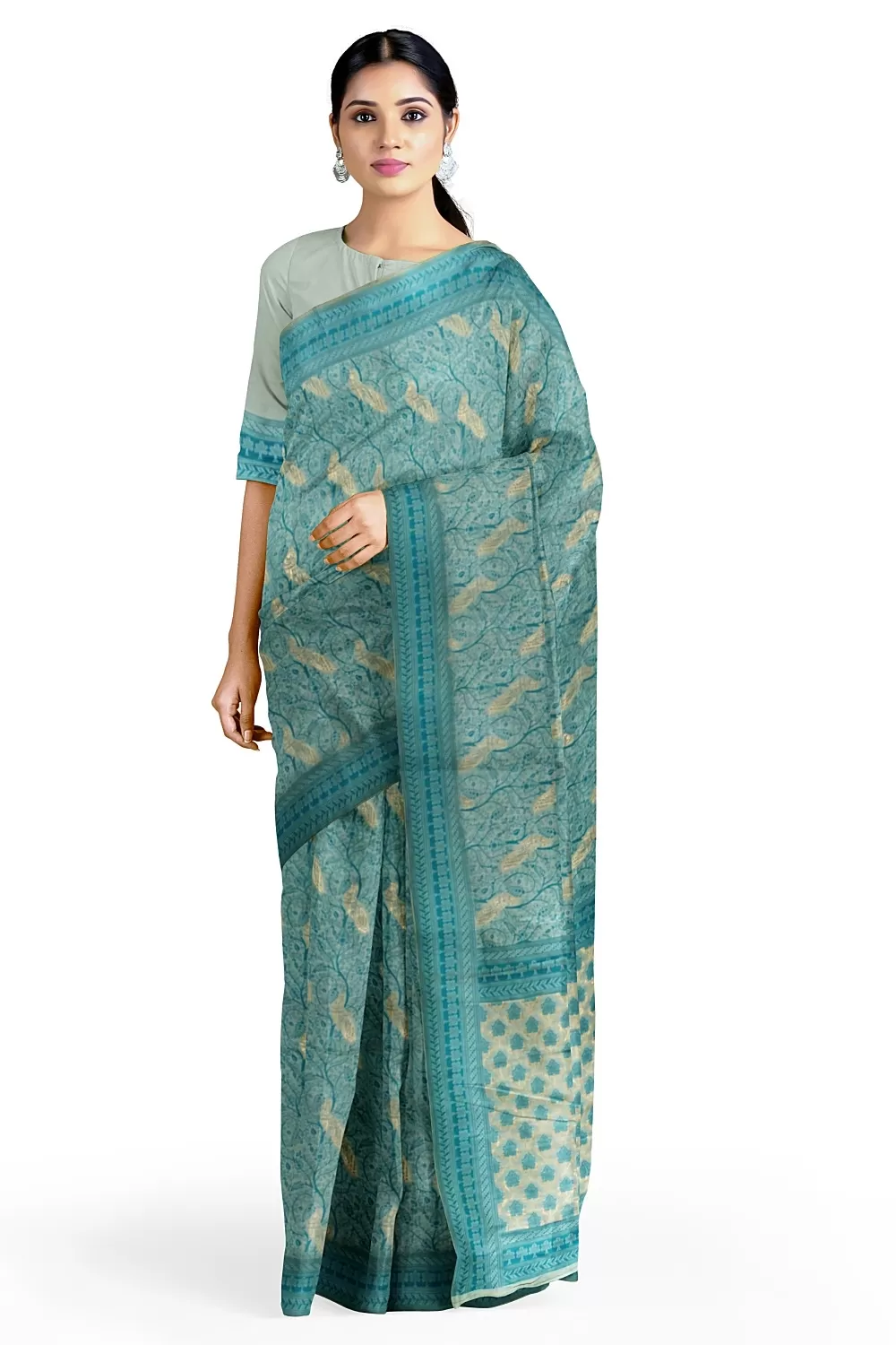 See Green Sumer Silk Saree