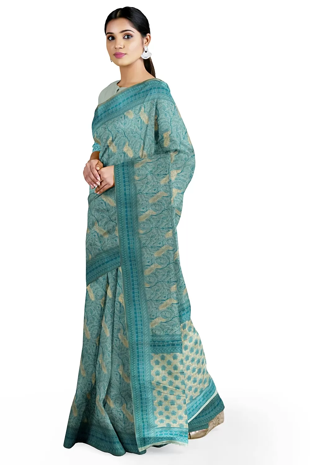 See Green Sumer Silk Saree