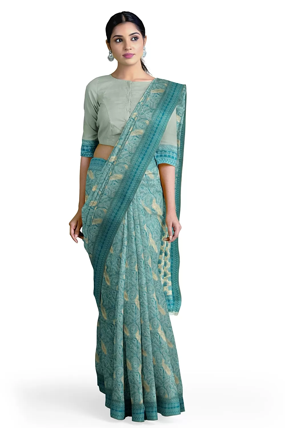 See Green Sumer Silk Saree