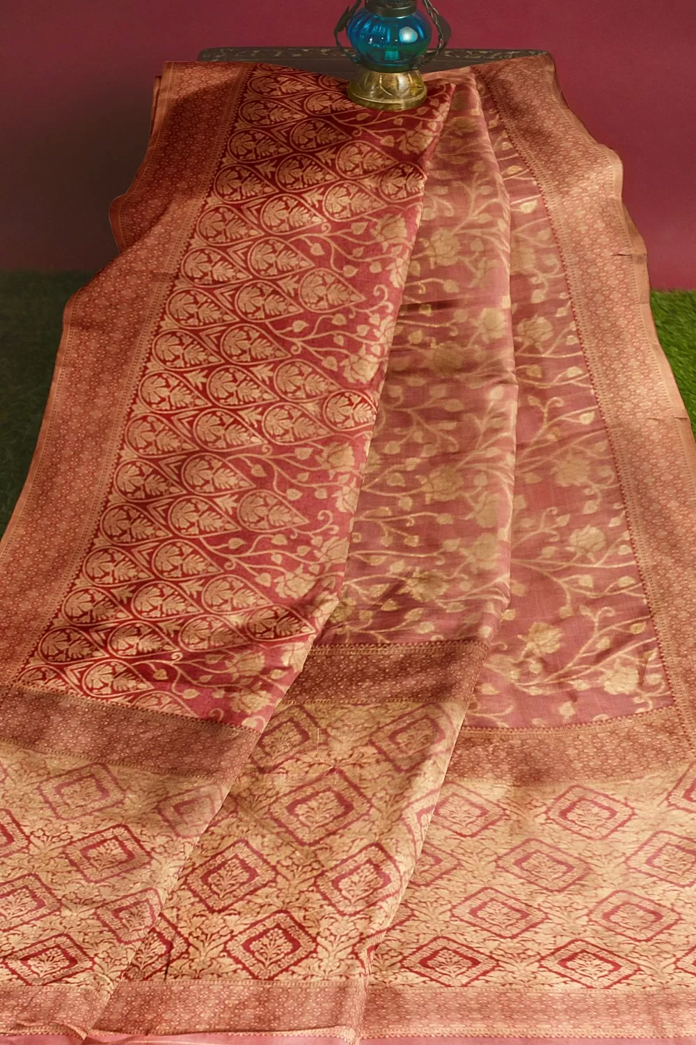 Onion Pink Colour Organza Saree