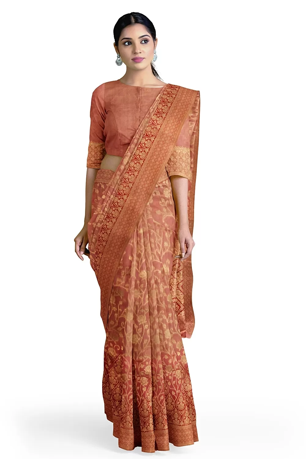 Onion Pink Colour Organza Saree